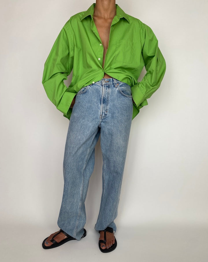 VINTAGE GREEN BUTTON DOWN LONG SLEEVE SHIRT 2960