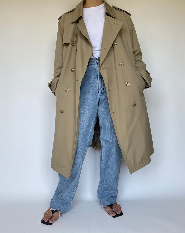 VINTAGE BEIGE TRENCH COAT 3377