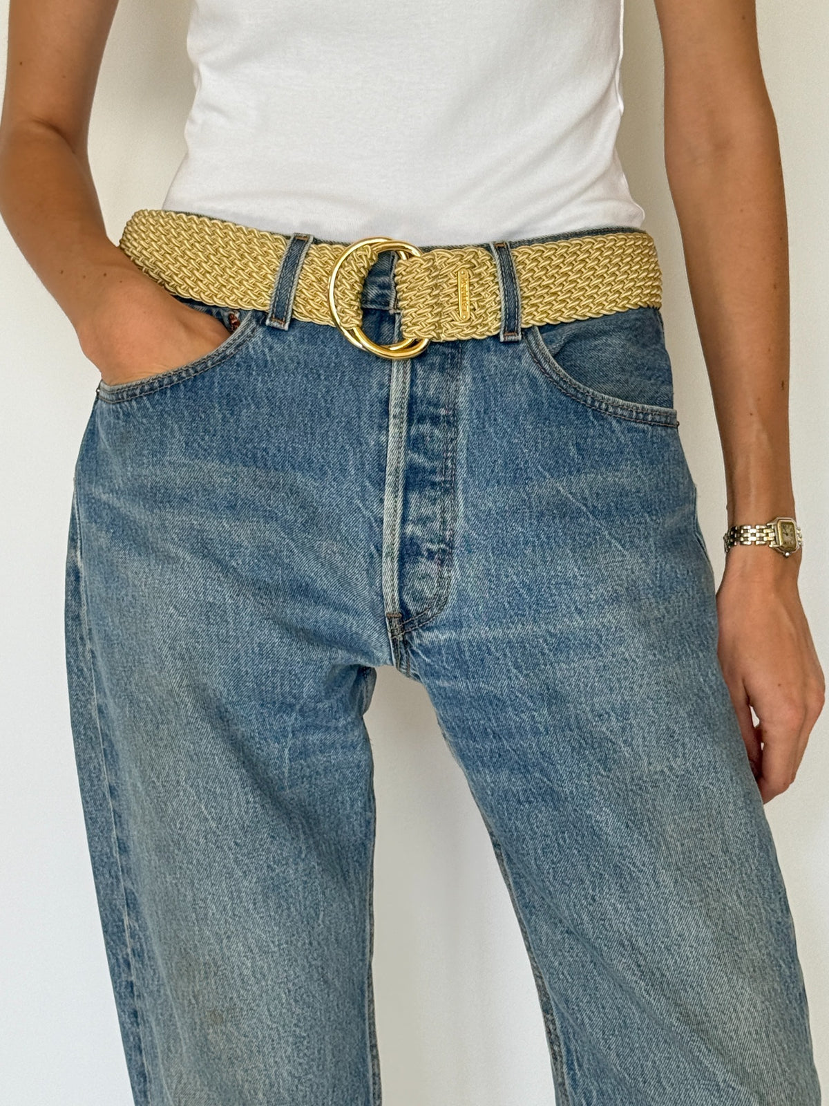 Vintage Lauren Ralph Lauren gold braided belt