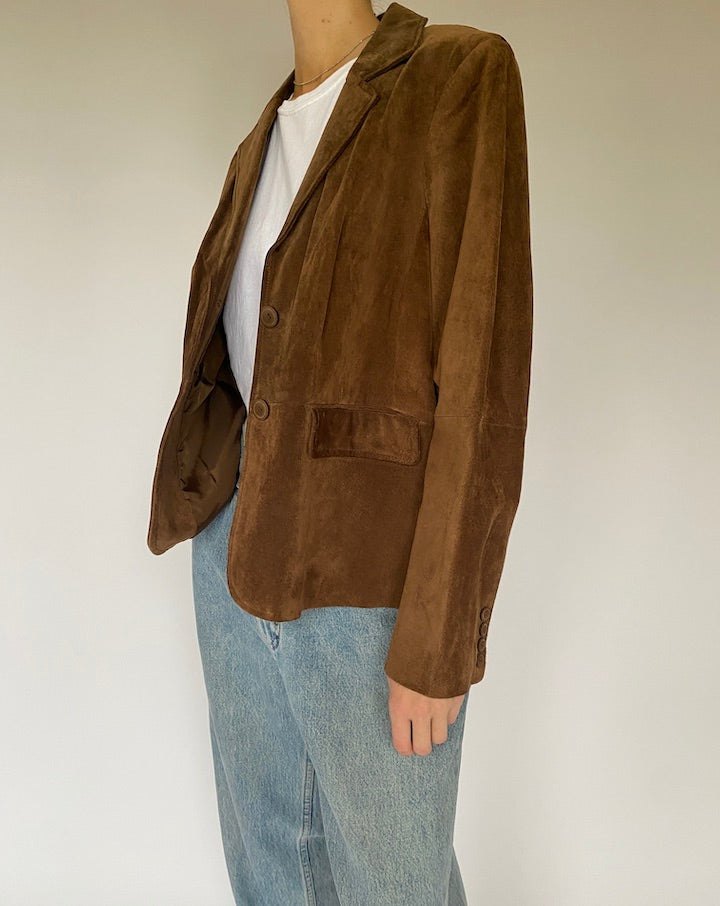 Vintage Brown Suede Leather Jacket 5333