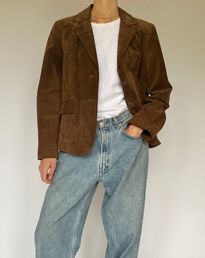 Vintage Brown Suede Leather Jacket 5333