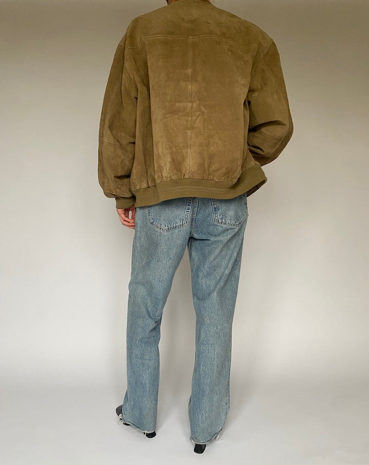 Vintage Honey Brown Suede Leather Jacket 5332