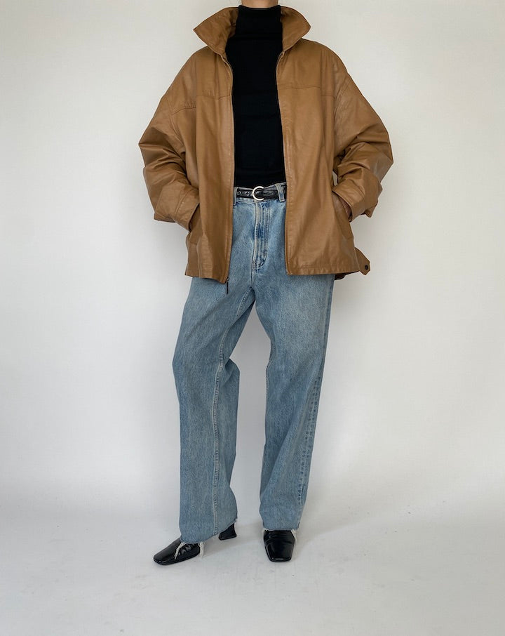 Vintage Brown Leather Jacket 5287