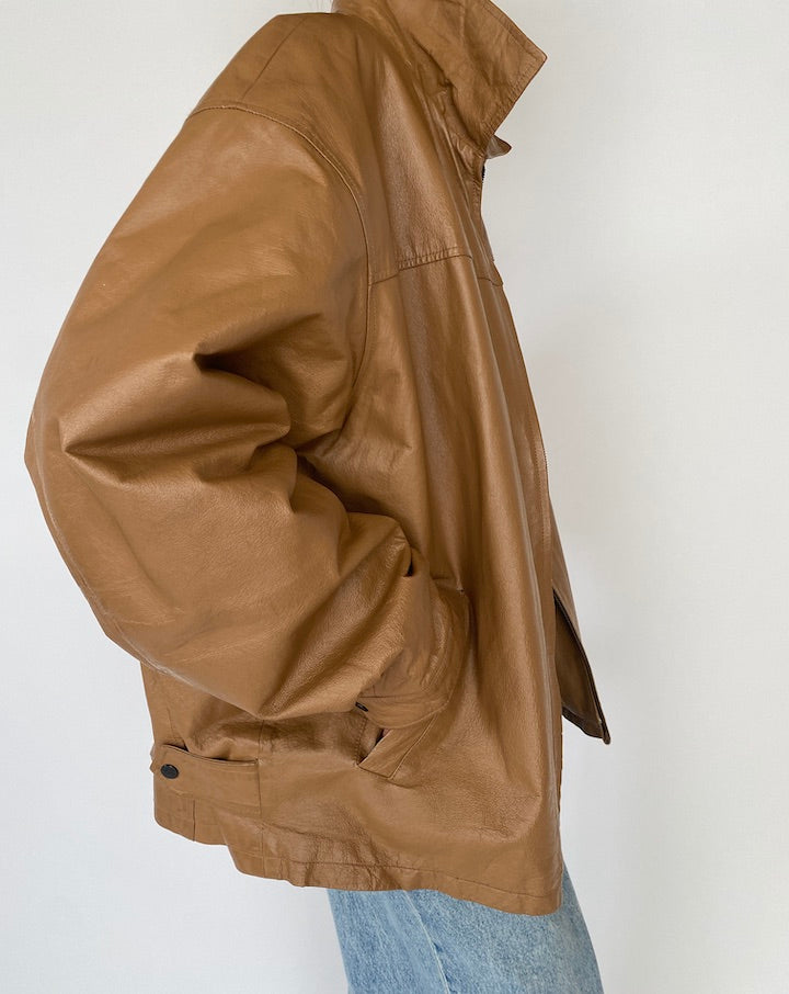 Vintage Brown Leather Jacket 5287