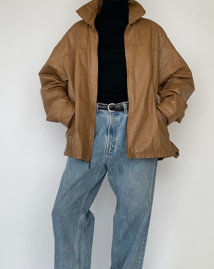 Vintage Brown Leather Jacket 5287