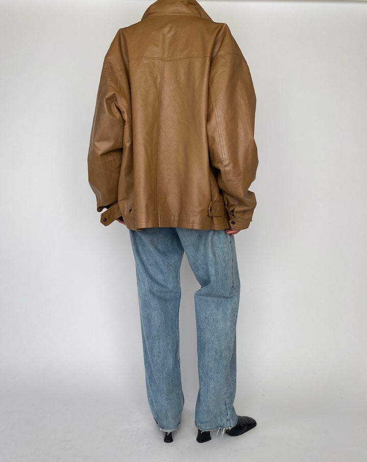 Vintage Brown Leather Jacket 5287