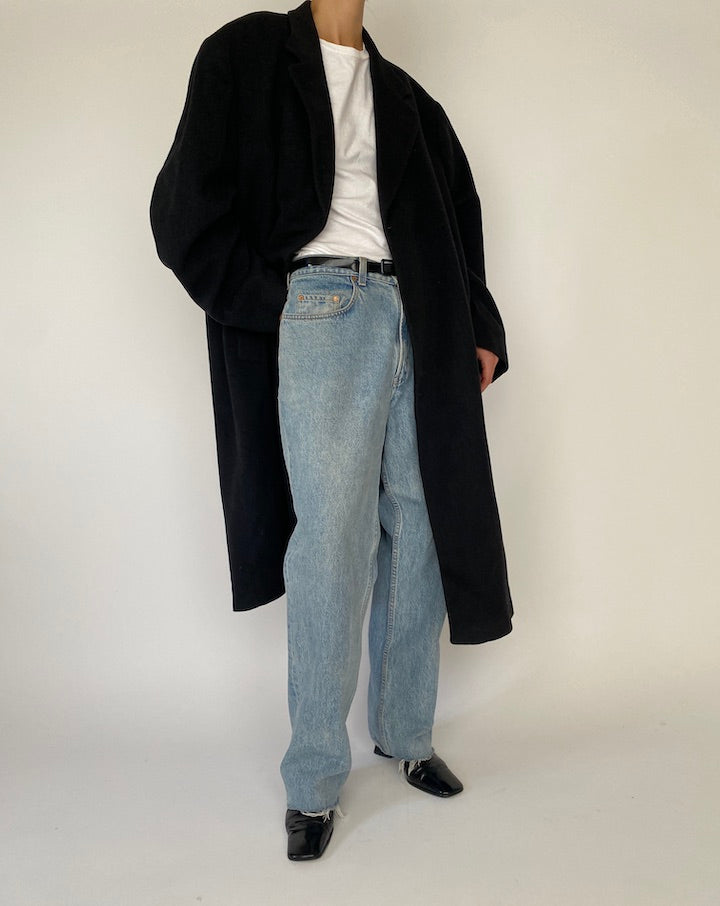 Vintage Dark Grey Cashmere Blended Coat 5278