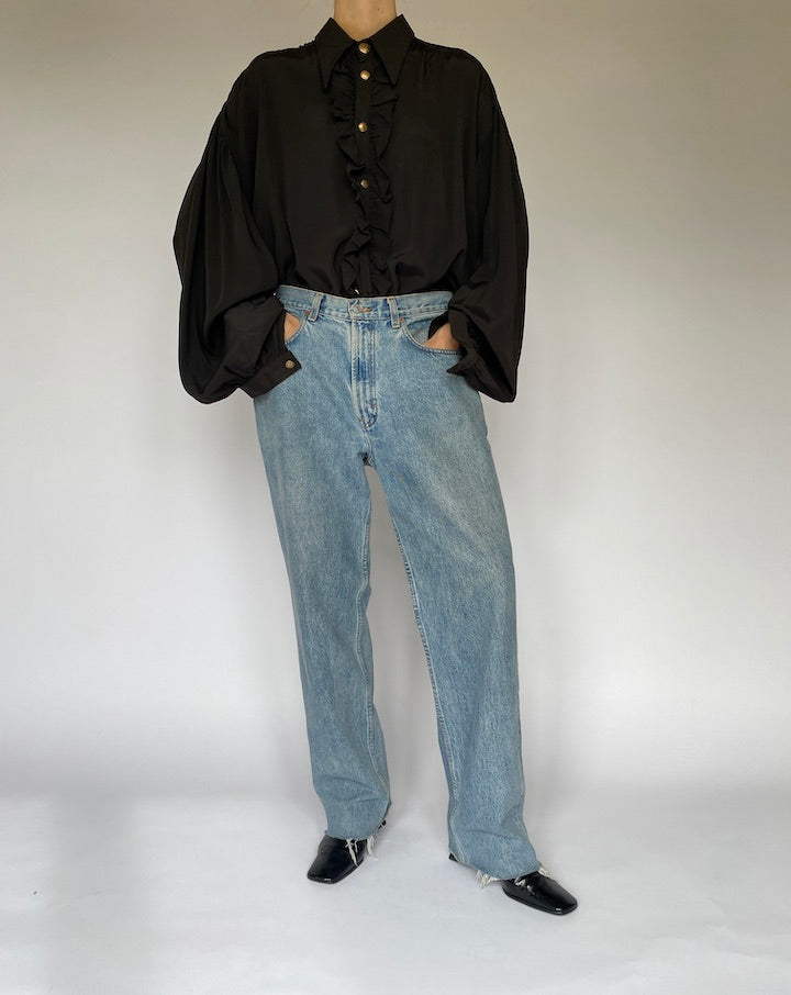 Vintage Oversized Black Blouse 5322