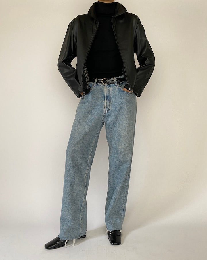 Vintage Black Leather Jacket 4463