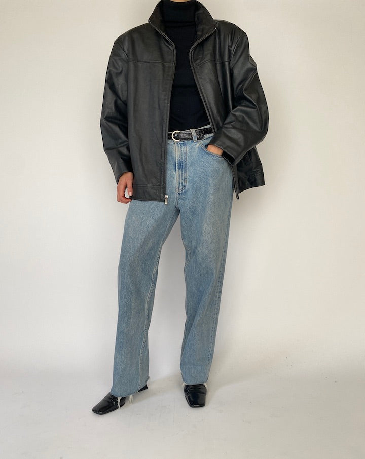 Vintage Black Leather Jacket 5269