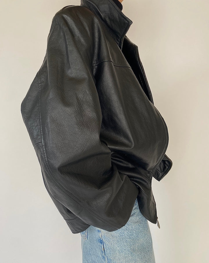 Vintage Black Leather Jacket 5269