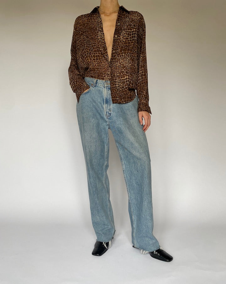 Vintage Animal Printed Blouse 5337