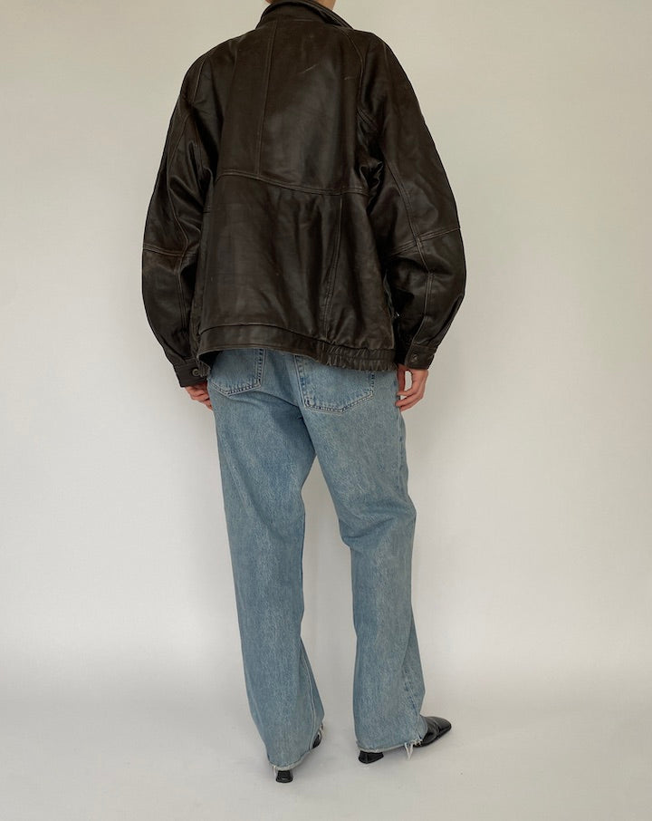 VINTAGE BROWN LEATHER JACKET 5389