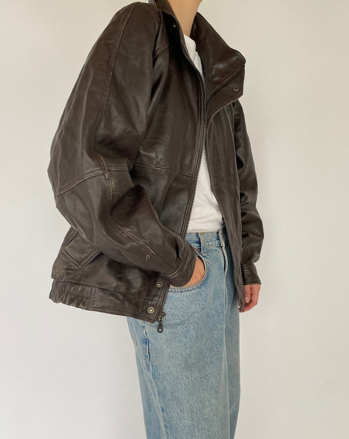 VINTAGE BROWN LEATHER JACKET 5389