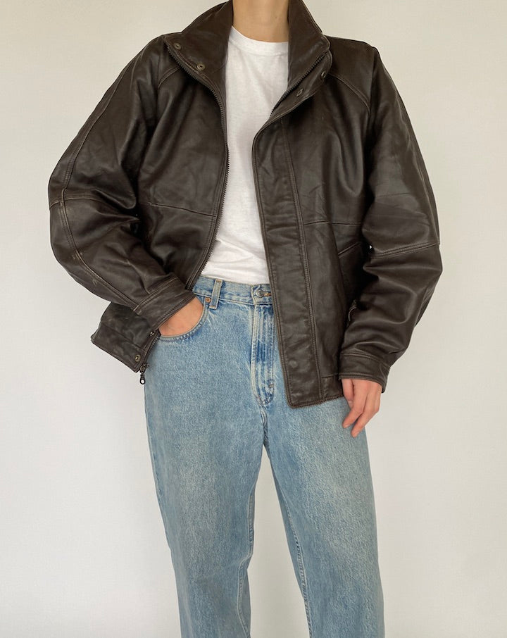 VINTAGE BROWN LEATHER JACKET 5389