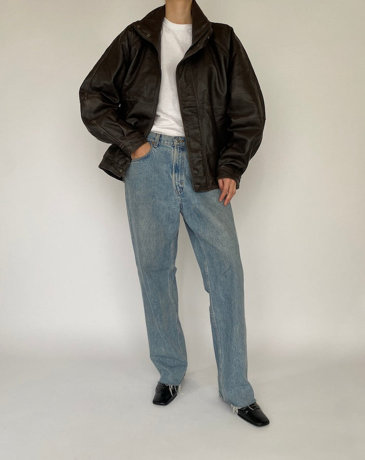 VINTAGE BROWN LEATHER JACKET 5389