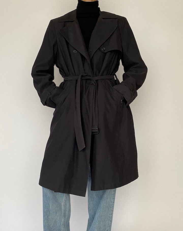 Vintage Black Trench Coat 5289