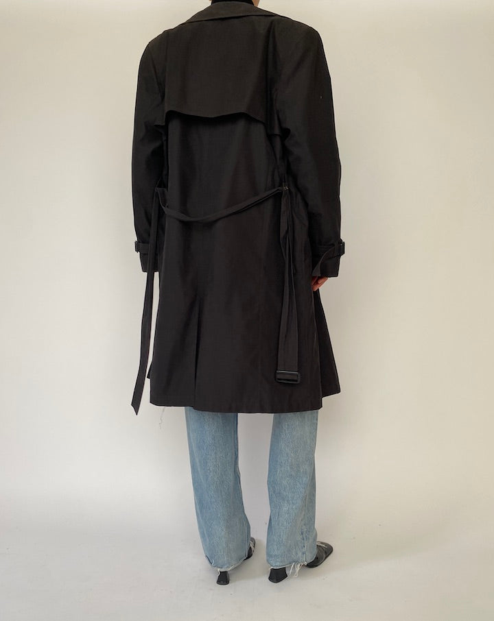 Vintage Black Trench Coat 5289