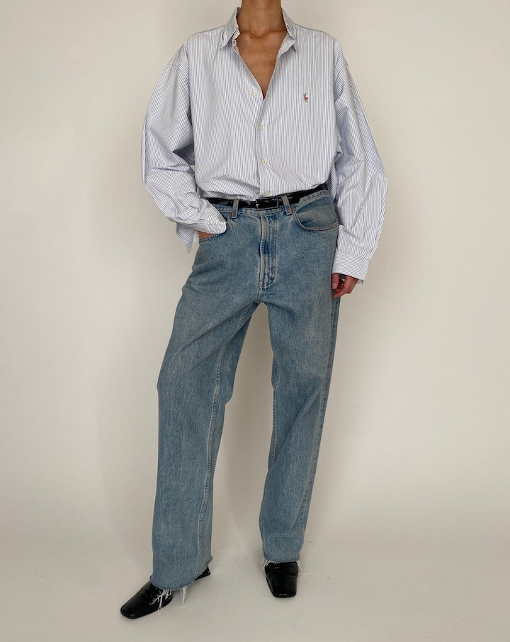 Vintage White and Blue Ralph Lauren Shirt 5266