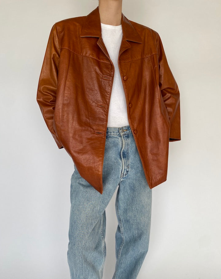 Vintage Brown Leather Jacket 5055