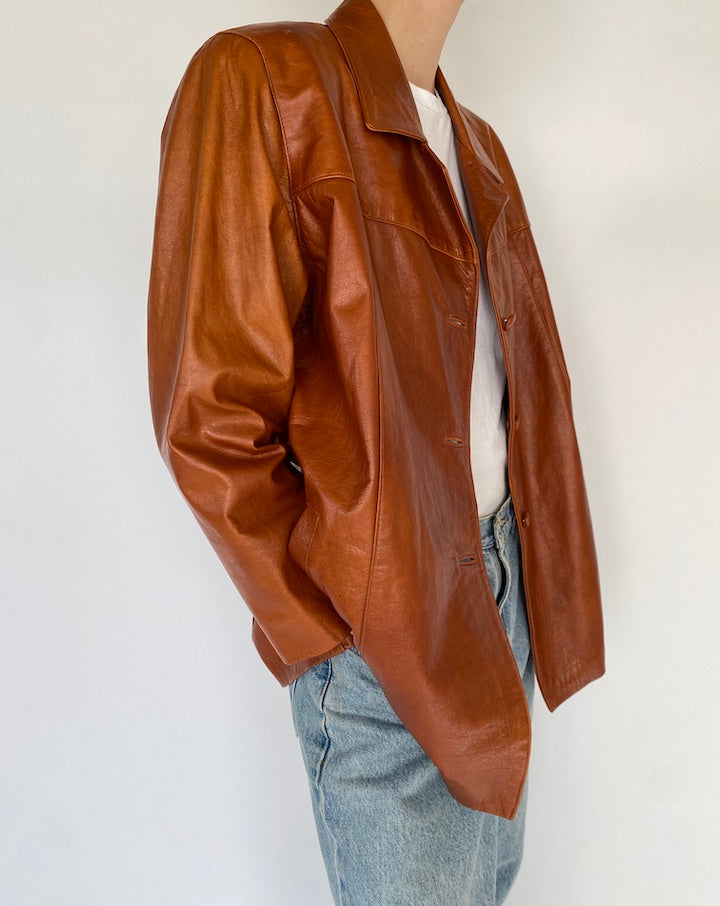 Vintage Brown Leather Jacket 5055