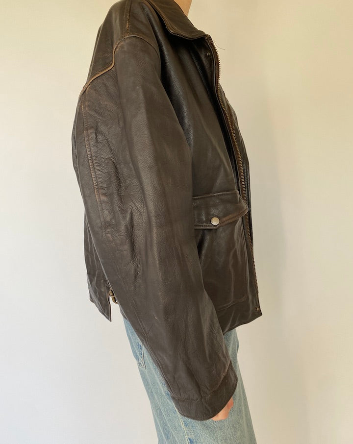Vintage Brown Leather Jacket 5463