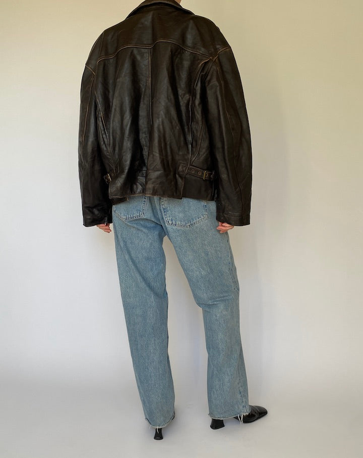 Vintage Brown Leather Jacket 5463