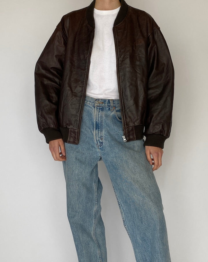 Vintage Dark Brown Leather Jacket 5467