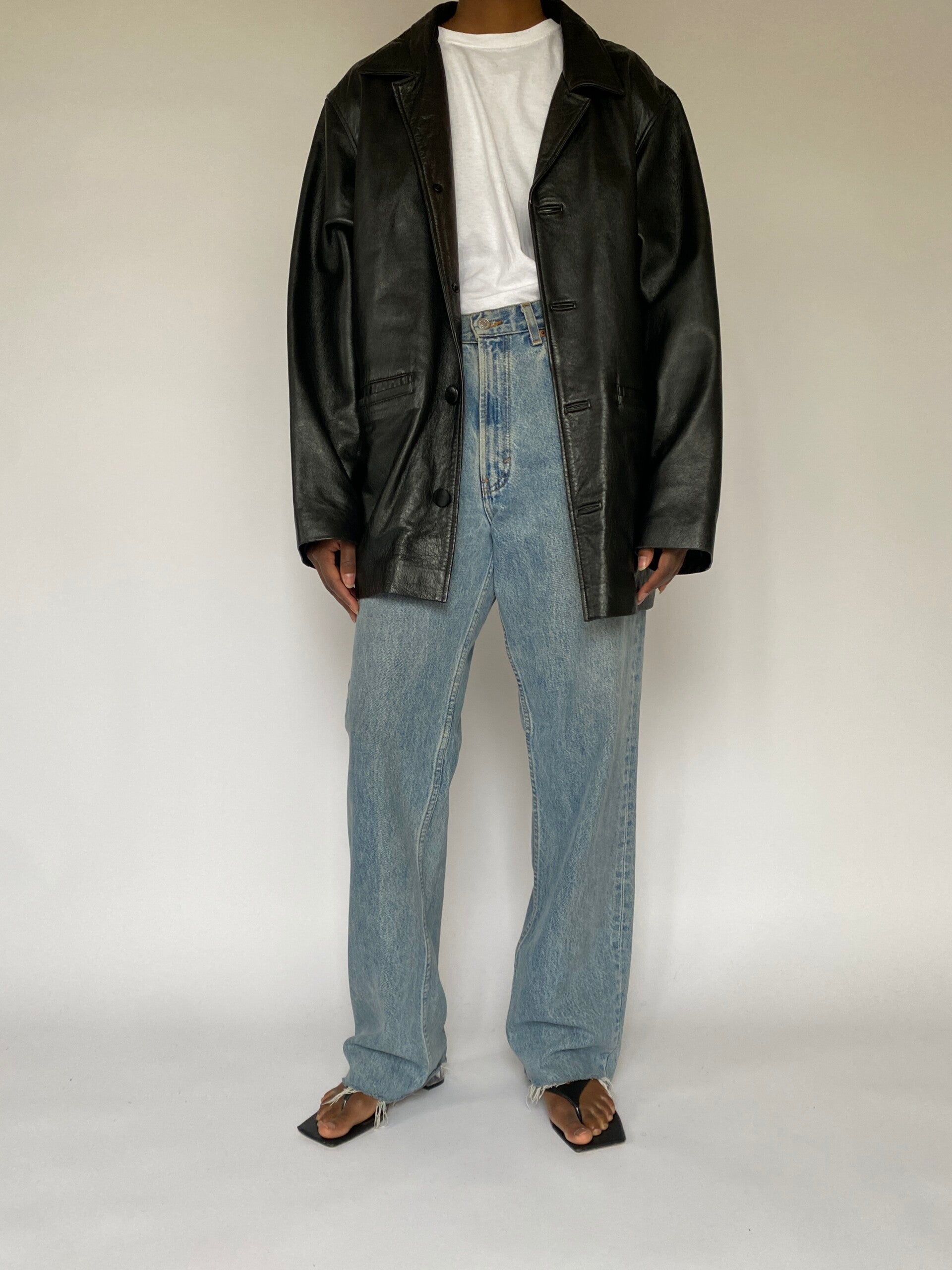 VINTAGE BLACK LEATHER JACKET 5023