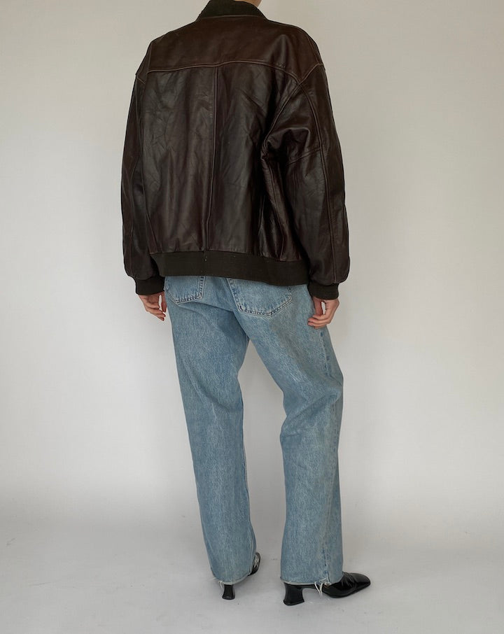 Vintage Dark Brown Leather Jacket 5467