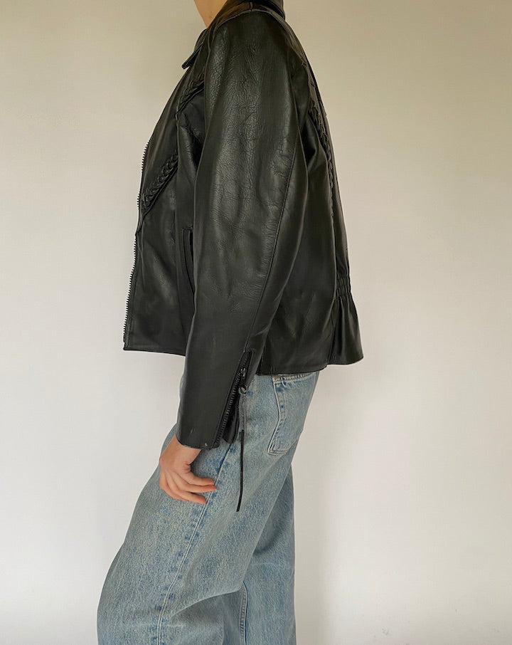 Vintage Black Leather Jacket 5147