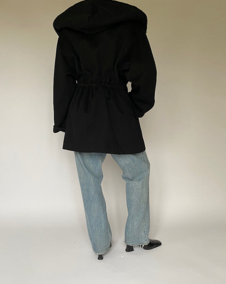 Vintage Wool Blended Coat With a Faux Collar 2965