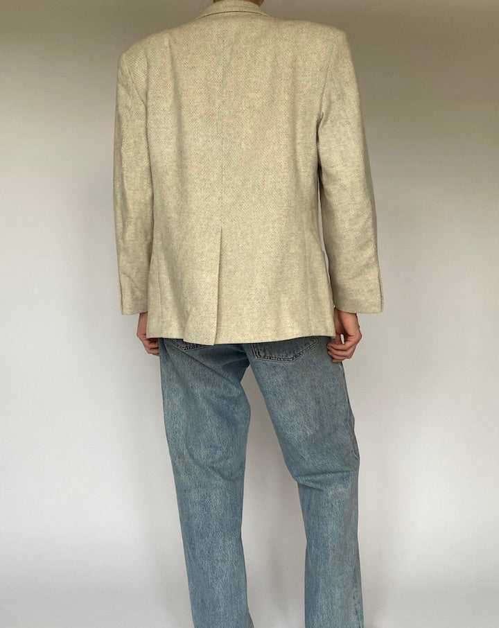 Vintage Beige Single Breasted Blazer 5326