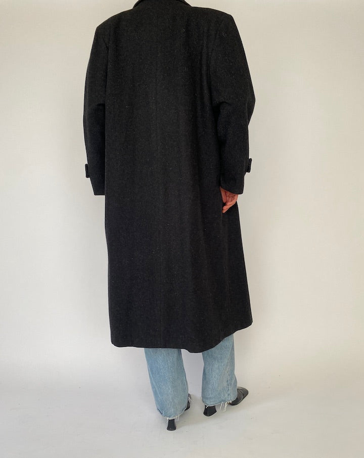 Vintage Oversized Dark Grey Coat 5276