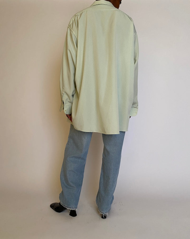 VINTAGE LIGHT GREEN OVERSIZED BUTTON DOWN SHIRT 3764