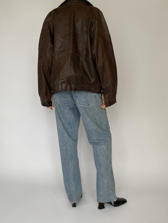 Vintage leather jacket in brown 5414
