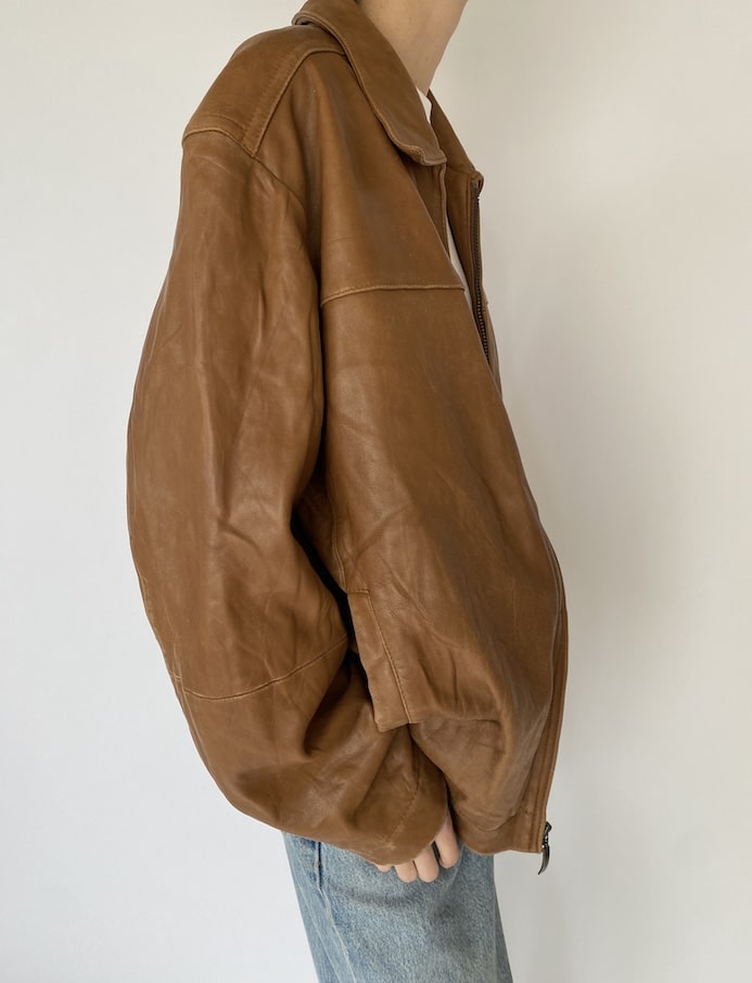 Vintage leather jacket in honey brown 5484