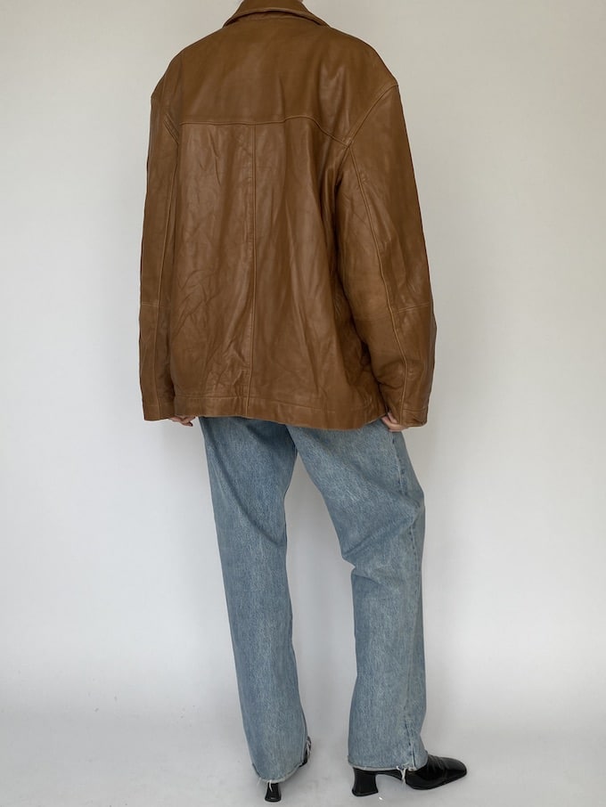 Vintage leather jacket in honey brown 5484