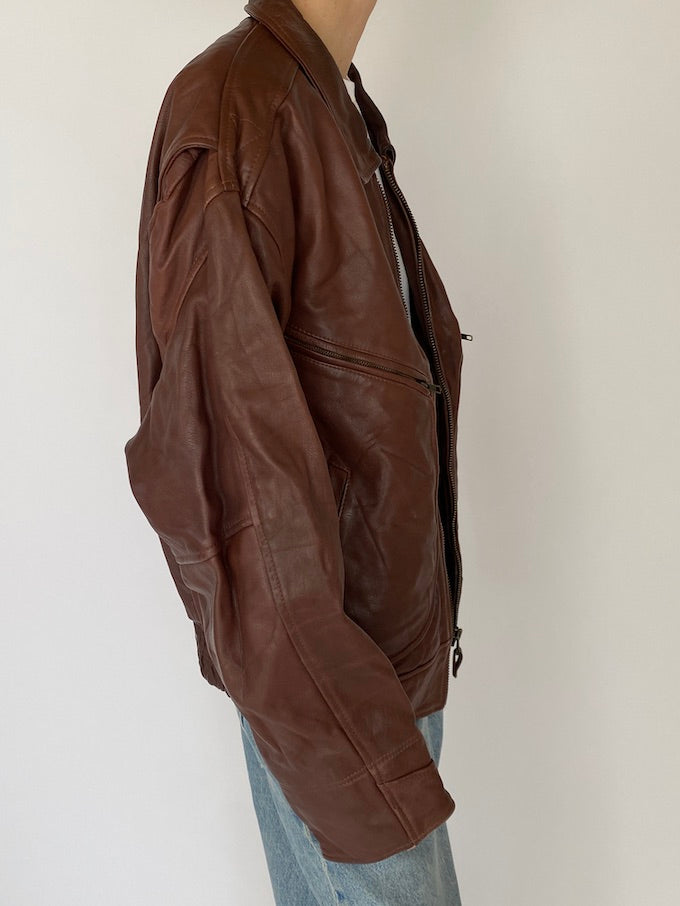Vintage leather jacket in brown 5427