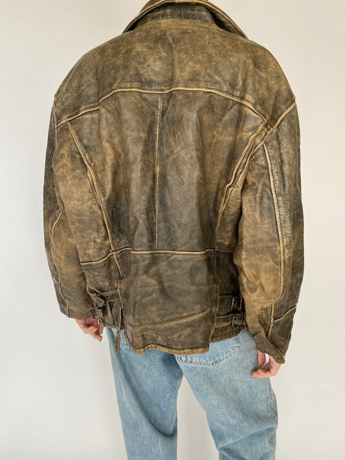 Vintage distressed leather jacket 5448