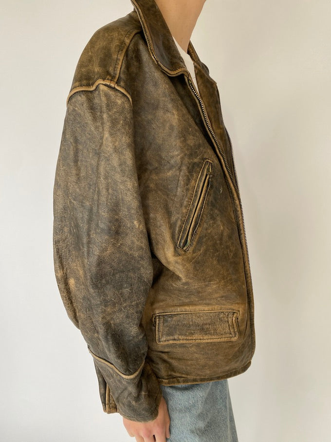 Vintage distressed leather jacket 5448