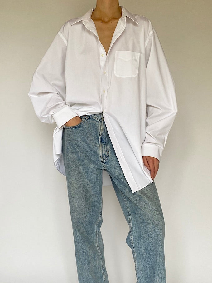 Vintage oversized white cotton shirt 5313