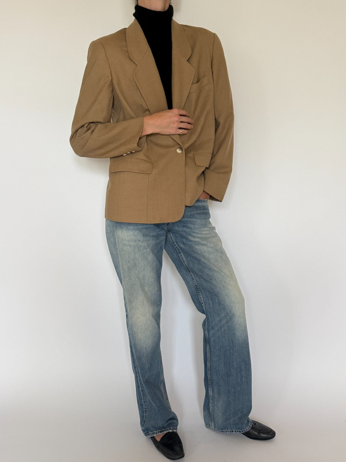 Vintage camel wool blazer, image 5