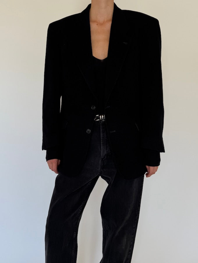 Vintage cashmere blazer in black 5746