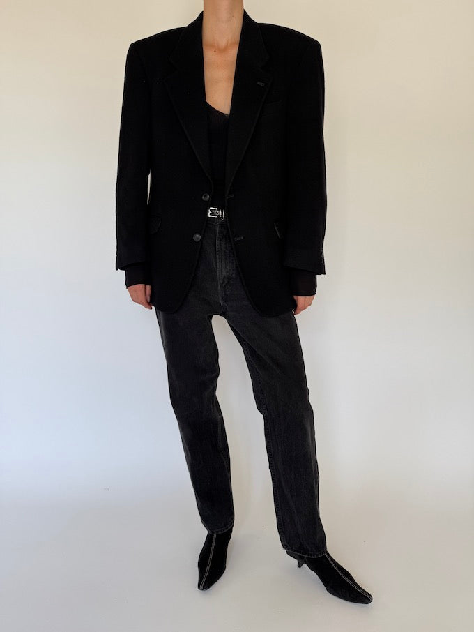 Vintage cashmere blazer in black 5746