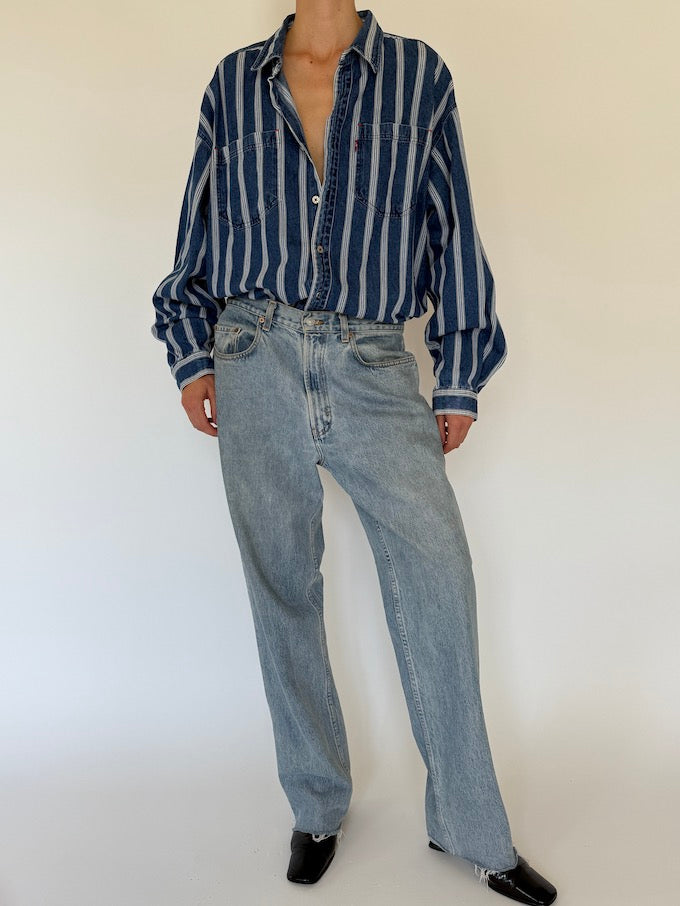 Vintage denim shirt in stripe 5715