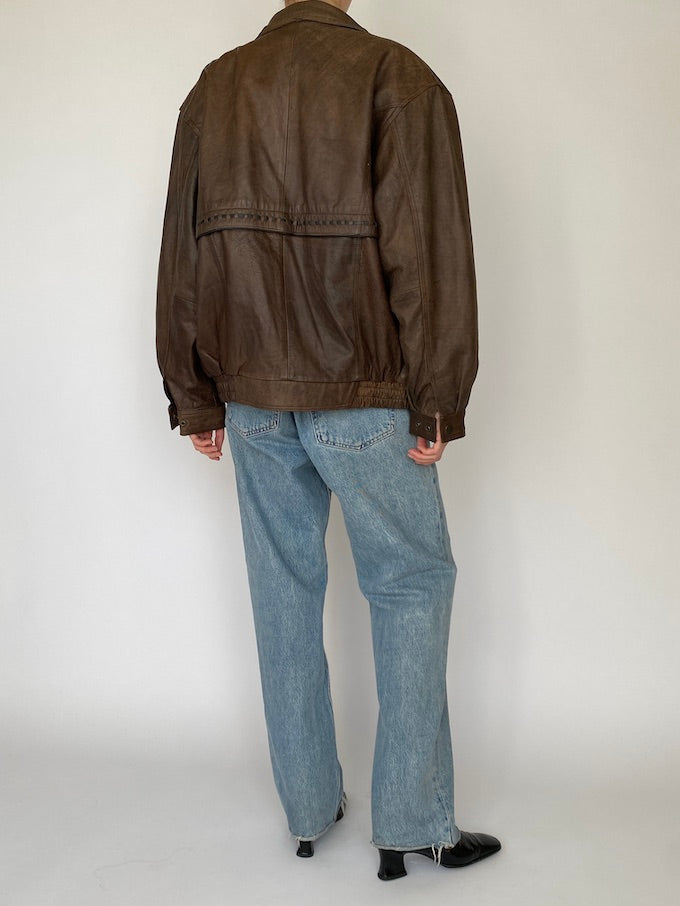 Vintage leather jacket in brown 5395