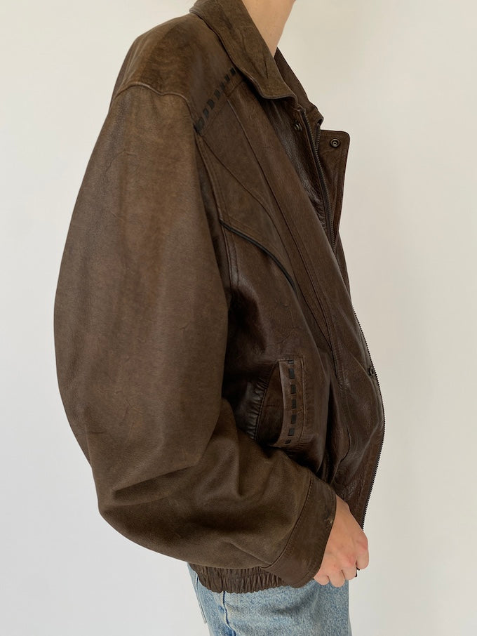 Vintage leather jacket in brown 5395