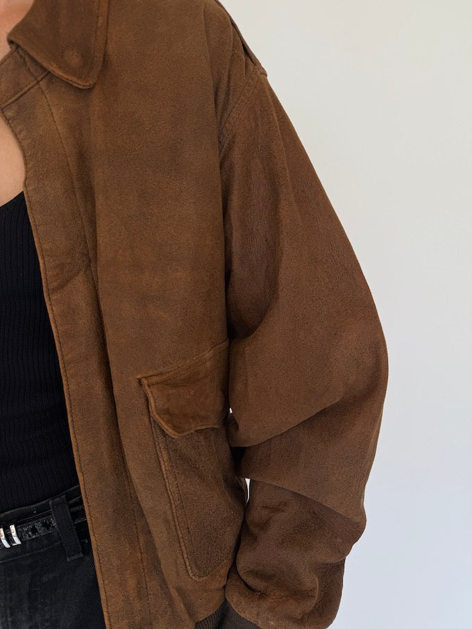 Vintage leather jacket in brown 5430