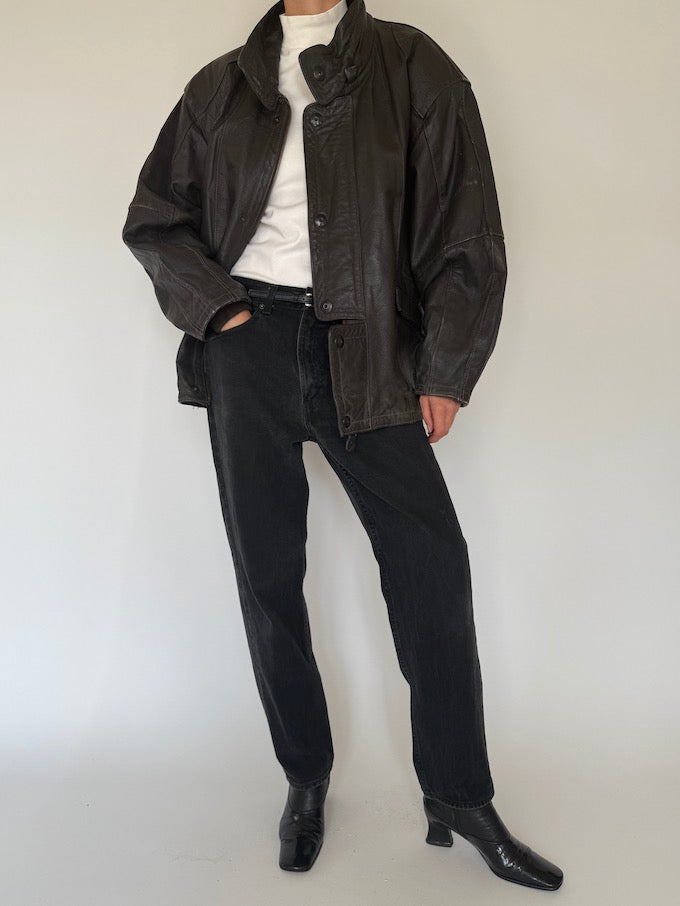 Vintage leather jacket in brown 5384